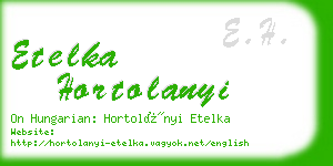 etelka hortolanyi business card